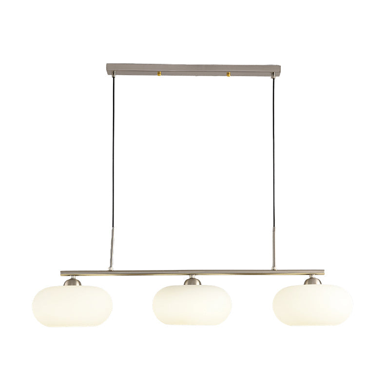 Light Luxury Persimmon Milk White 3-Light Chandelier for Kitchen Island