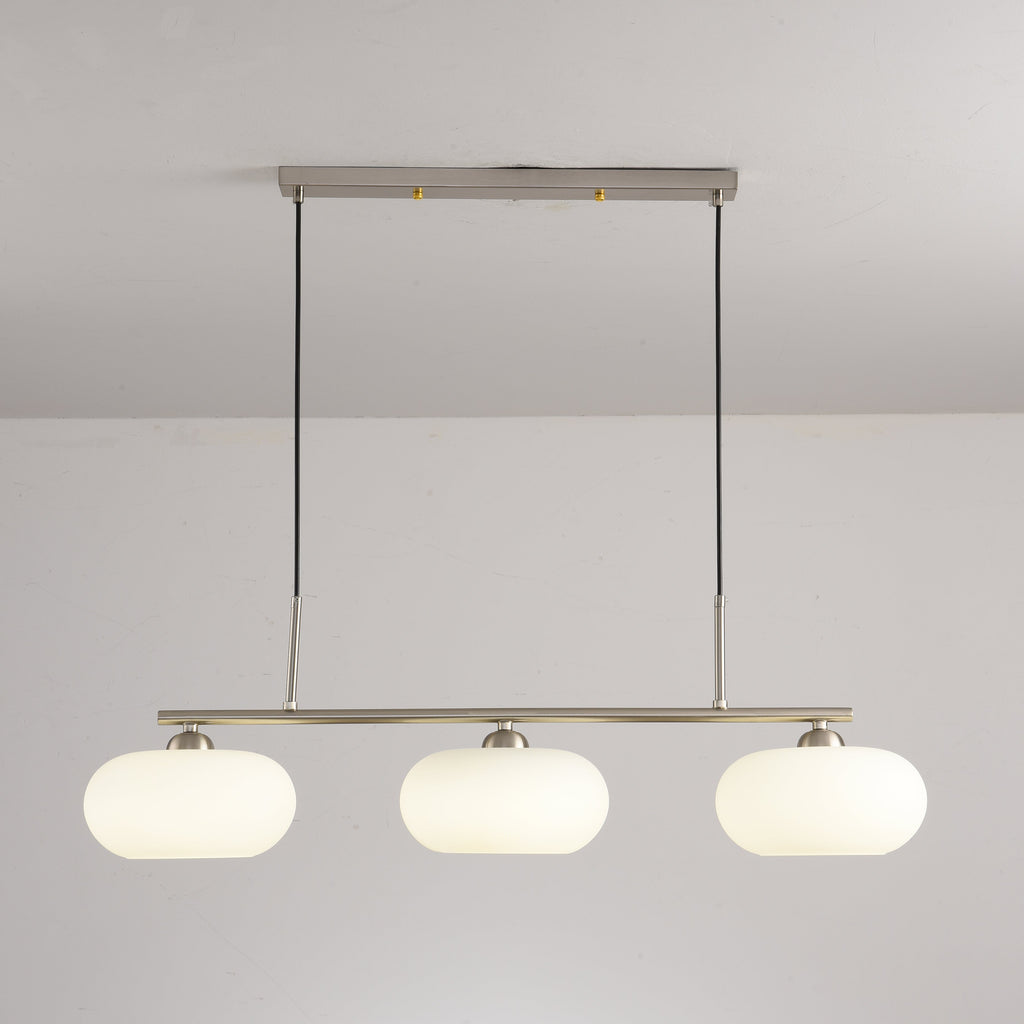 Light Luxury Persimmon Milk White 3-Light Chandelier for Kitchen Island