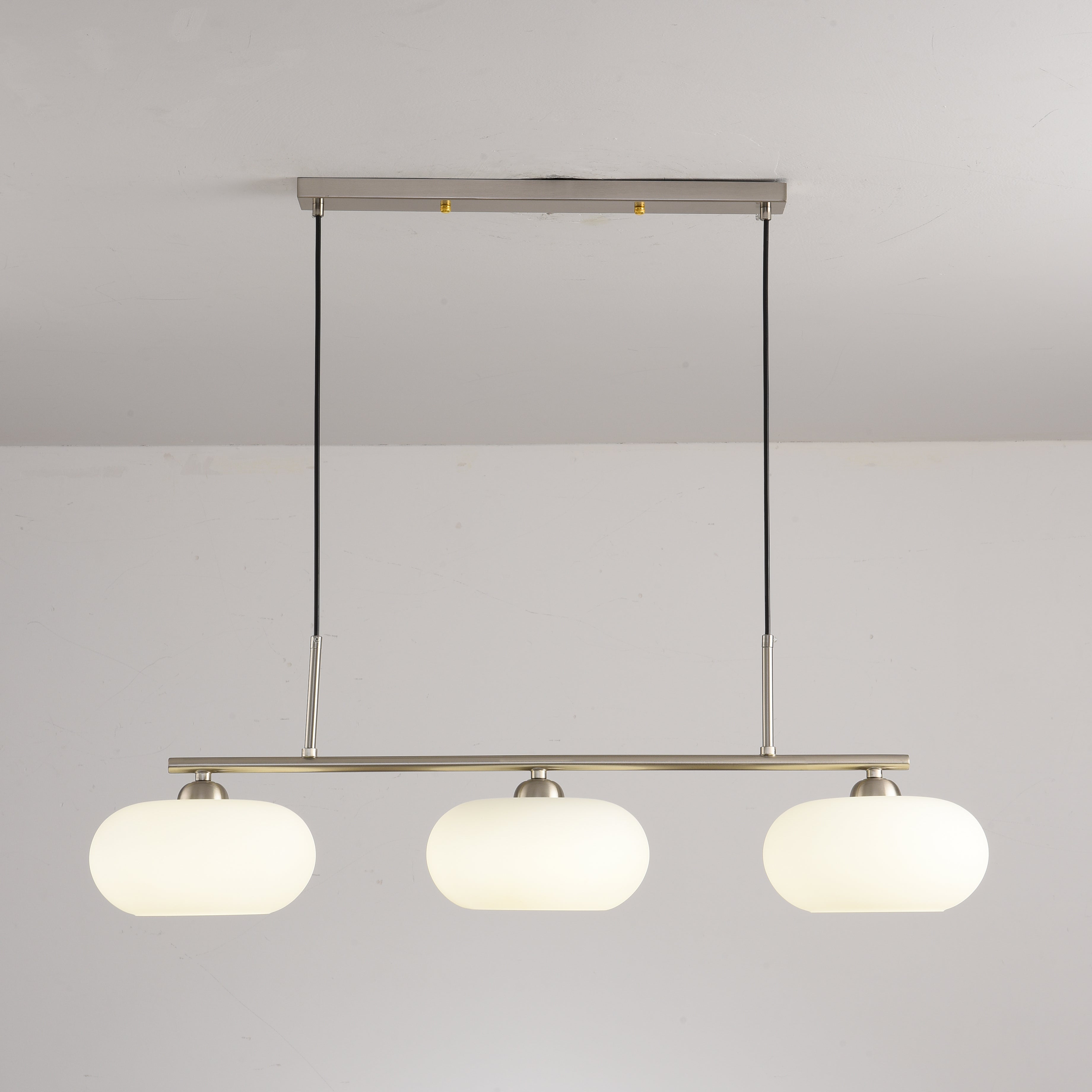Light Luxury Persimmon Milk White 3-Light Chandelier for Kitchen Island