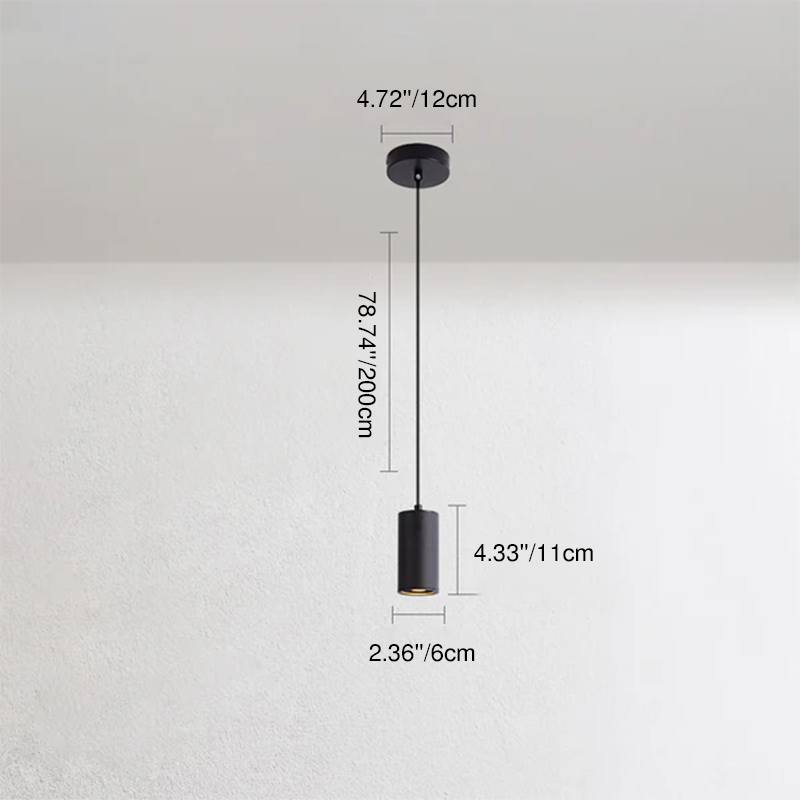 Modern Minimalist Column Iron Mini Pendant Light - 1-Light Hanging Fixture for Living Room