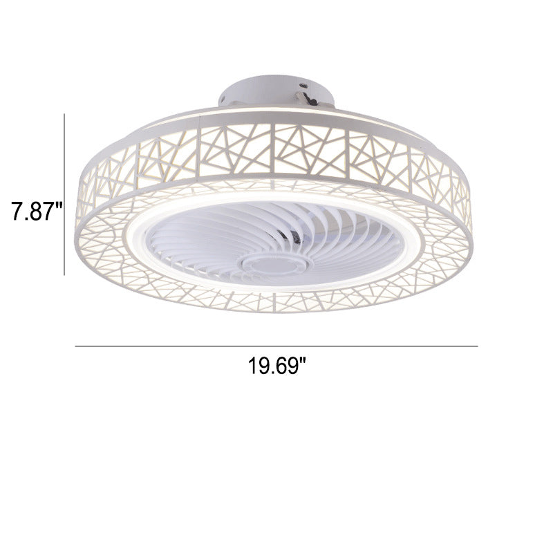 Modern Luxury Round Lace Ceiling Fan Light - LED Flush Mount Fixture