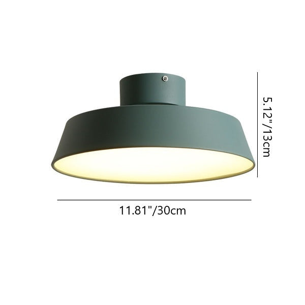 Contemporary Scandinavian Round Iron LED Flush Mount Ceiling Light