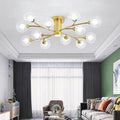 Globe Metal Glass Industrial LED Ceiling Light for Bedroom