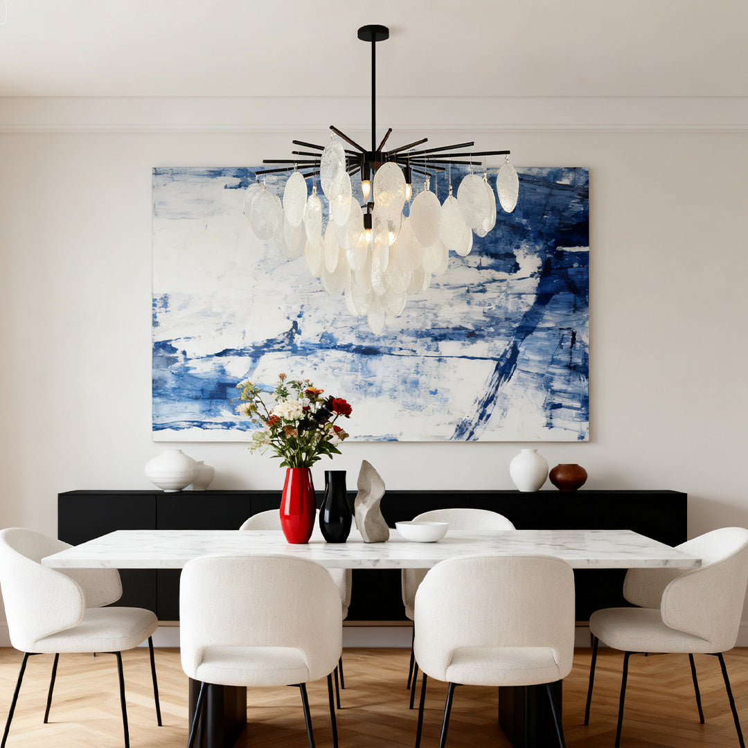 Mother of Pearl Chandelier Minimalist Metal Ceiling Light