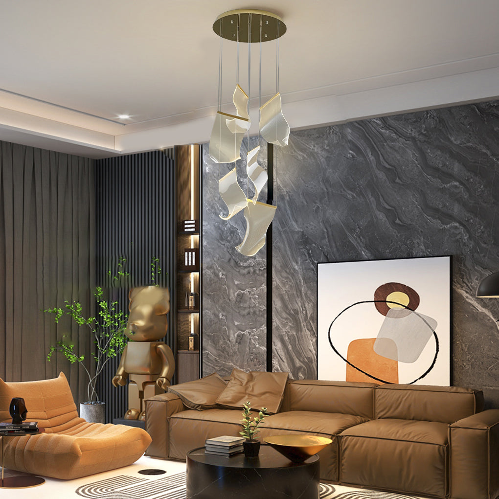 Acrylic Curled LED Ceiling Chandelier Light