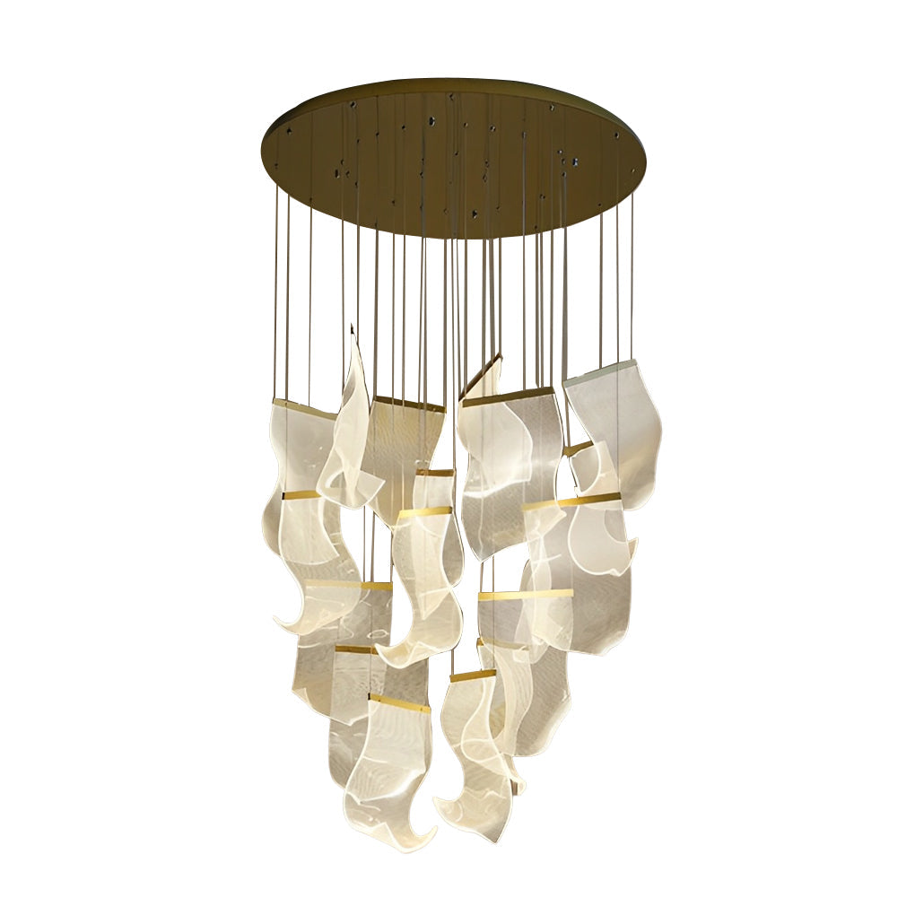 Acrylic Curled LED Ceiling Chandelier Light