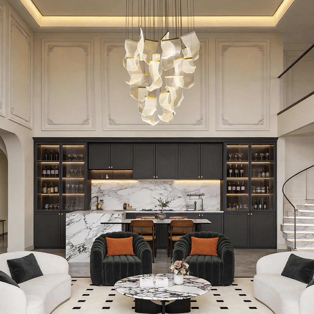 Acrylic Curled LED Ceiling Chandelier Light