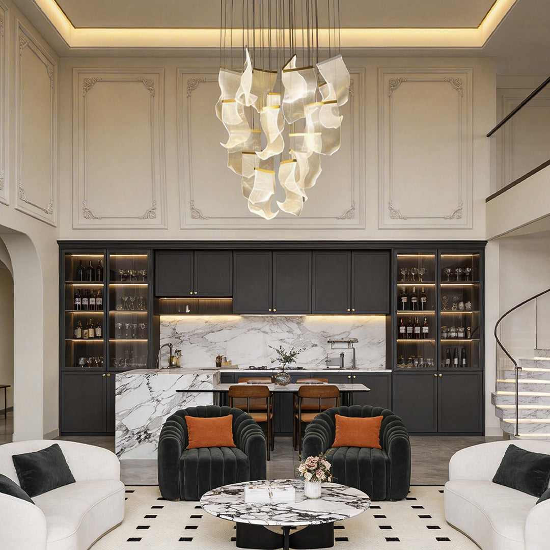 Acrylic Curled LED Ceiling Chandelier Light