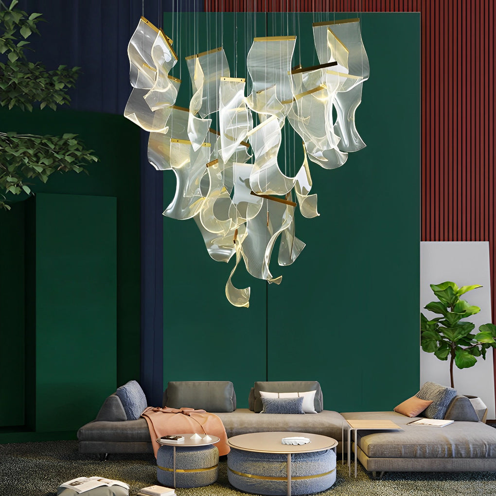 Acrylic Curled LED Ceiling Chandelier Light