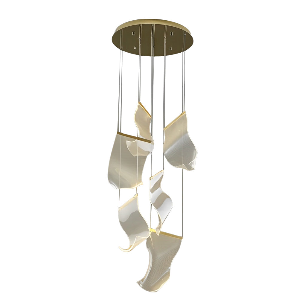 Acrylic Curled LED Ceiling Chandelier Light