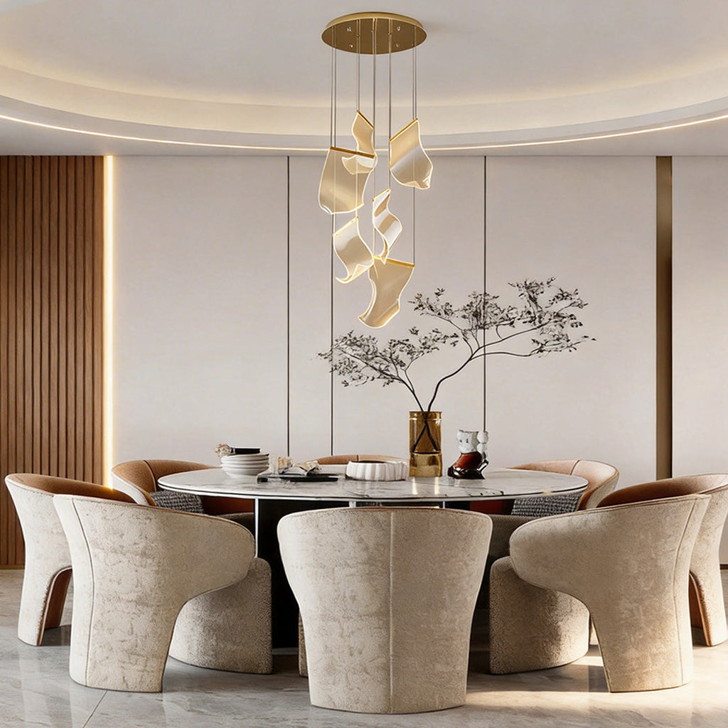 Acrylic Curled LED Ceiling Chandelier Light