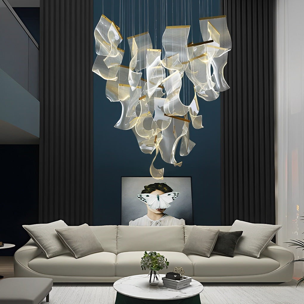 Acrylic Curled LED Ceiling Chandelier Light