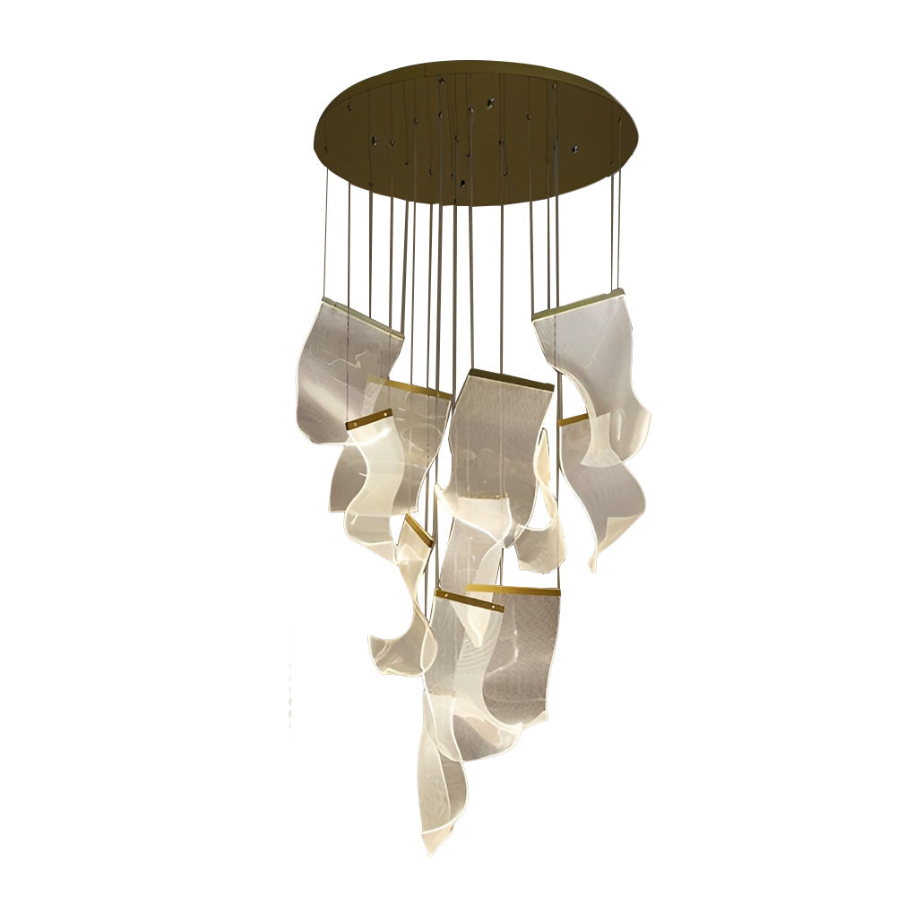 Acrylic Curled LED Ceiling Chandelier Light