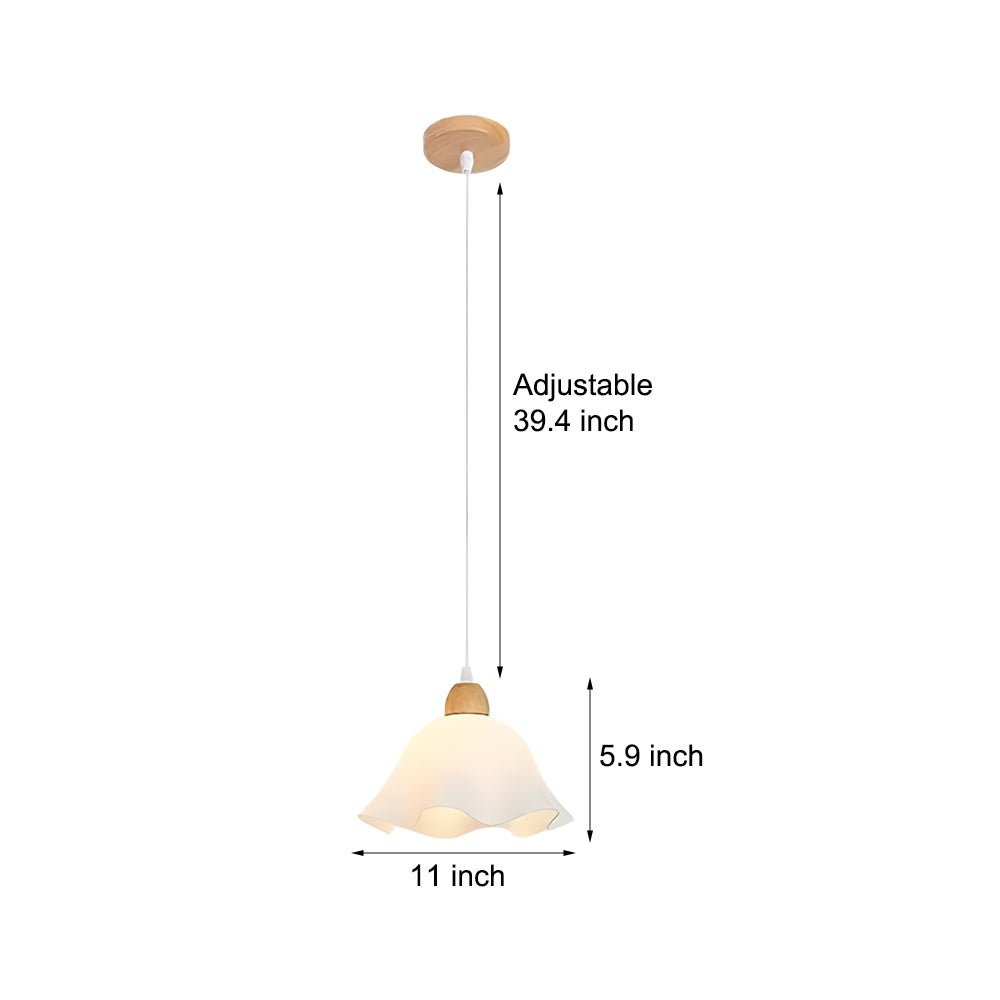 Acrylic Flower Nordic Chandelier - Elegant White Wood Pendant Light