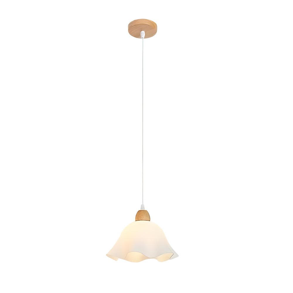 Acrylic Flower Nordic Chandelier - Elegant White Wood Pendant Light