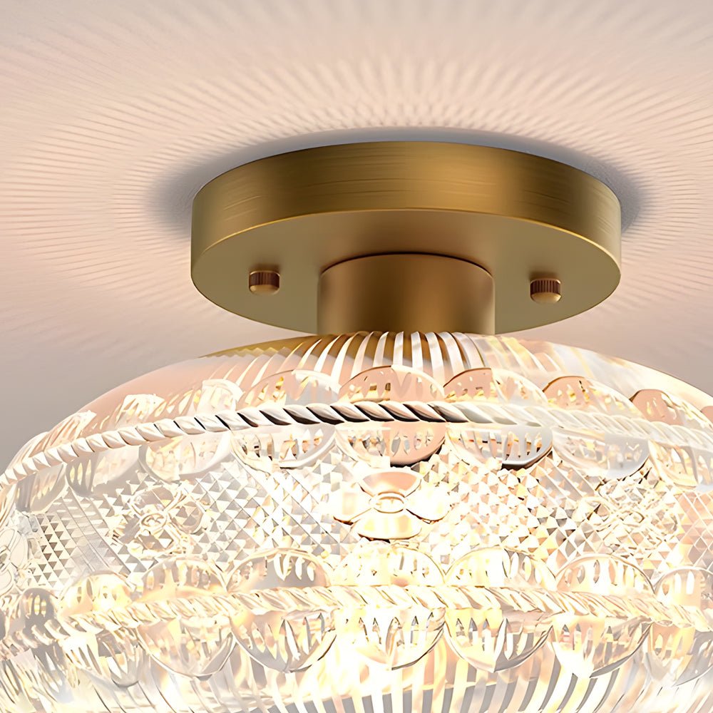 Acrylic Lantern Shade Luxury Matte Metal Ceiling Lamp
