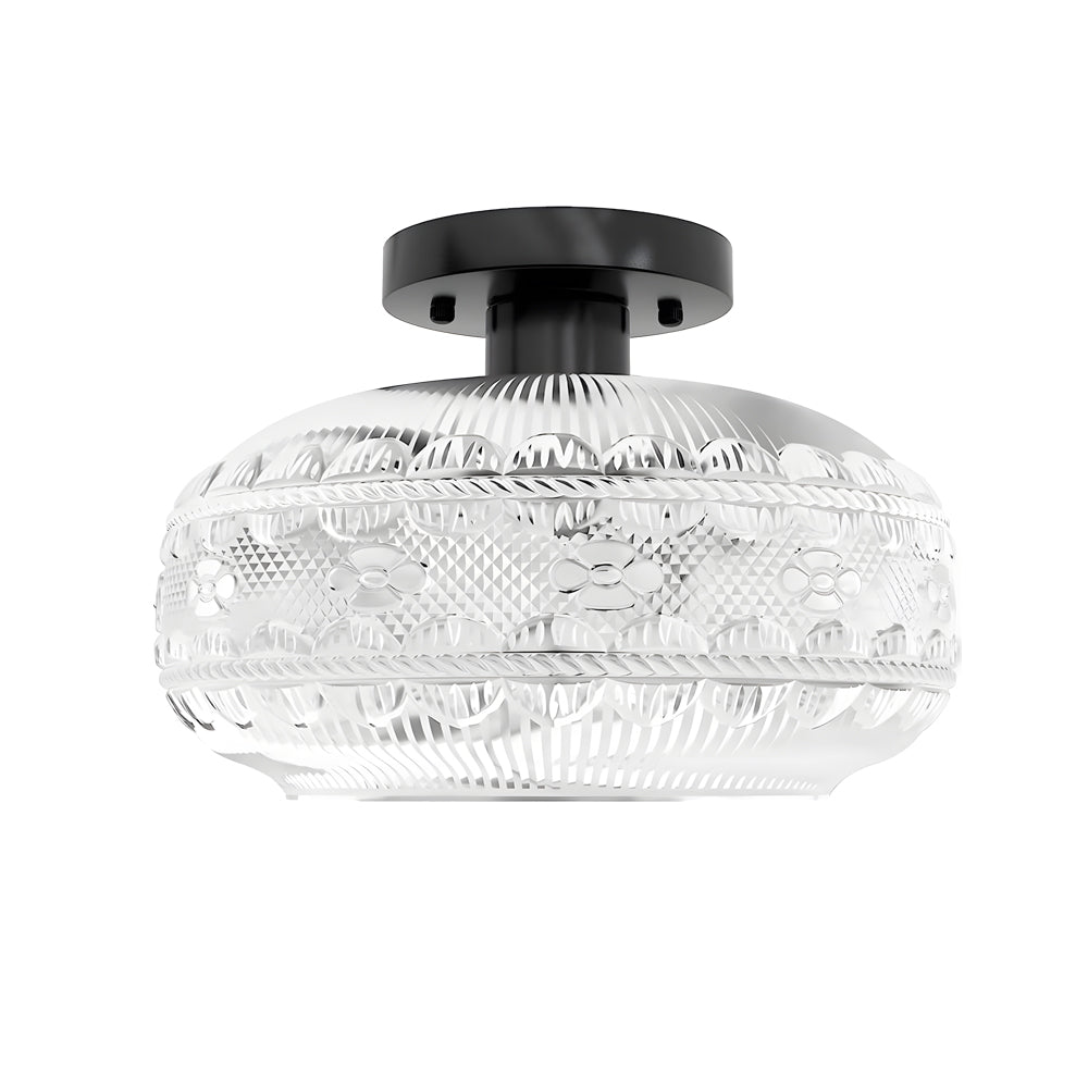 Acrylic Lantern Shade Luxury Matte Metal Ceiling Lamp