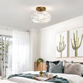 Acrylic Lantern Shade Luxury Matte Metal Ceiling Lamp