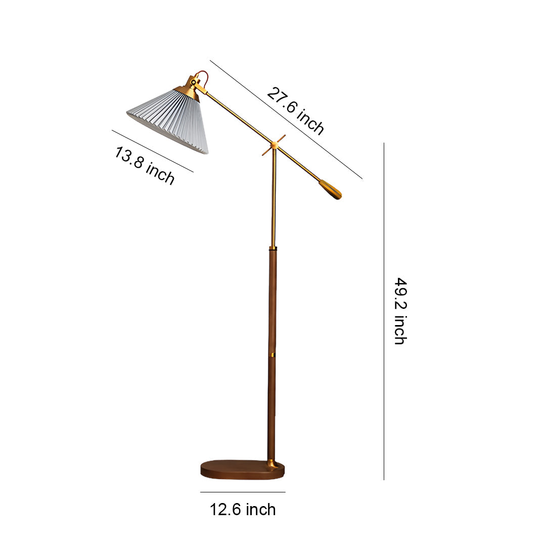 Adjustable Retro Floor Lamp Swing Arm for Bedroom Task Lighting