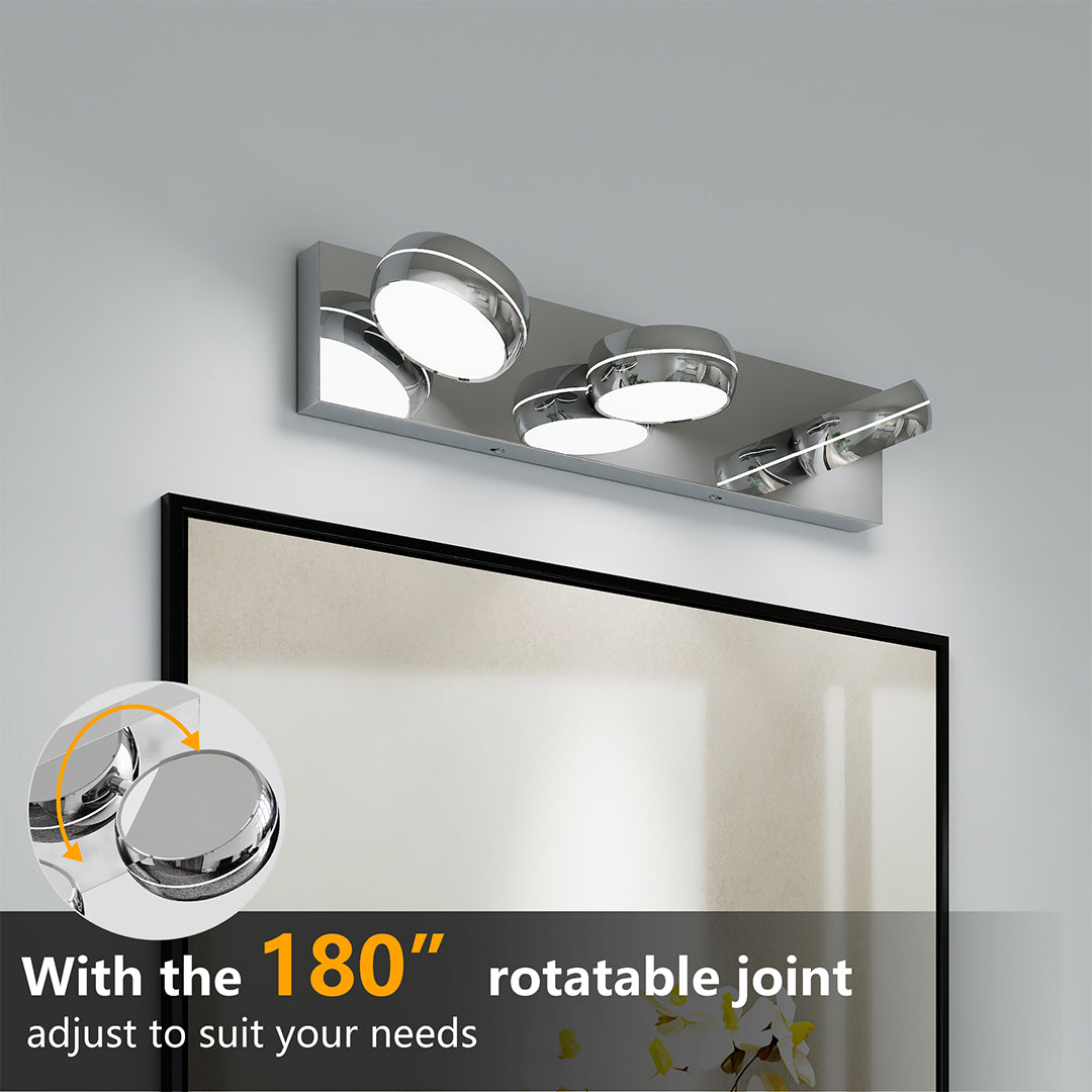 Chrome Bathroom Vanity Light Luxury Minimalist Aluminum Mirror Light Modern Fixtures LED Lighting for Home Decor Stylish Wall Sconce Bright Illumination Contemporary Design Adjustable Anti-Rust High-Quality Finish Energy-Efficient Bathroom Lighting Elegan