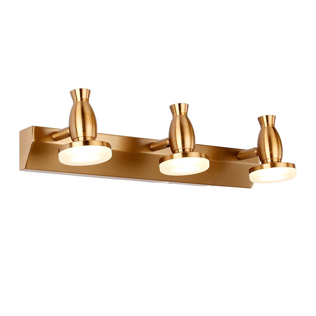 Adjustable Gold Bathroom Vanity Light 180° Rotatable Heads 3/4 Light LED Fixture Modern Design Brushed Gold Finish Stylish Bathroom Lighting Energy-Efficient LED Vanity Light Fixture Contemporary Home Decor Ideal for Makeup and Grooming Versatile Lighting