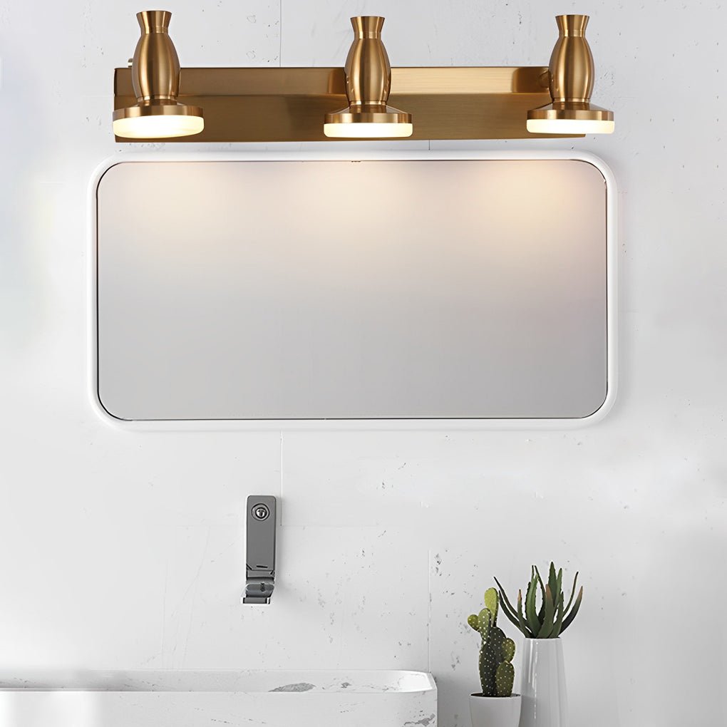 Adjustable Gold Bathroom Vanity Light 180° Rotatable Heads 3/4 Light LED Fixture Modern Design Brushed Gold Finish Stylish Bathroom Lighting Energy-Efficient LED Vanity Light Fixture Contemporary Home Decor Ideal for Makeup and Grooming Versatile Lighting
