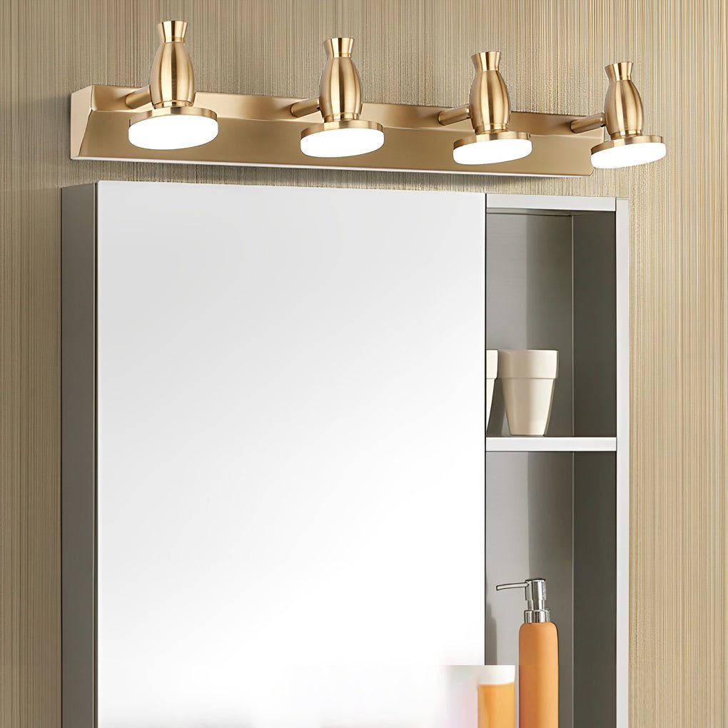Adjustable Gold Bathroom Vanity Light 180° Rotatable Heads 3/4 Light LED Fixture Modern Design Brushed Gold Finish Stylish Bathroom Lighting Energy-Efficient LED Vanity Light Fixture Contemporary Home Decor Ideal for Makeup and Grooming Versatile Lighting