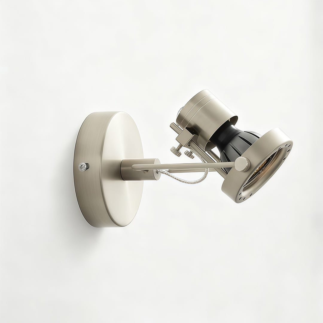 Industrial Wall Light - Silver Die-Cast Aluminum Lamp for Modern Decor