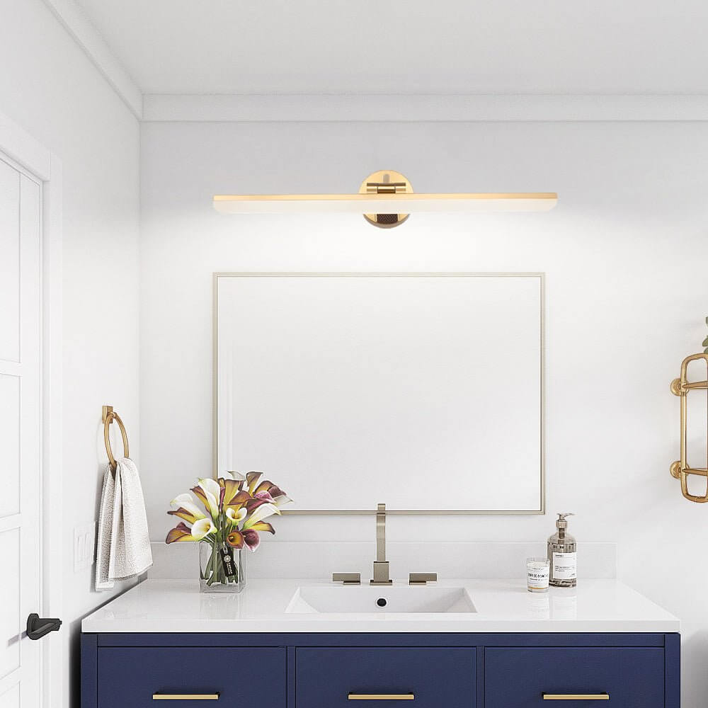 Adjustable LED Bathroom Vanity Mirror Light Rotatable Flat Bar Gold Black Finish Modern Wall Sconce Perfect Lighting for Makeup and Grooming Energy-Efficient Decorative Lighting Fixture Bathroom Decor Stylish Home Lighting Interior Design