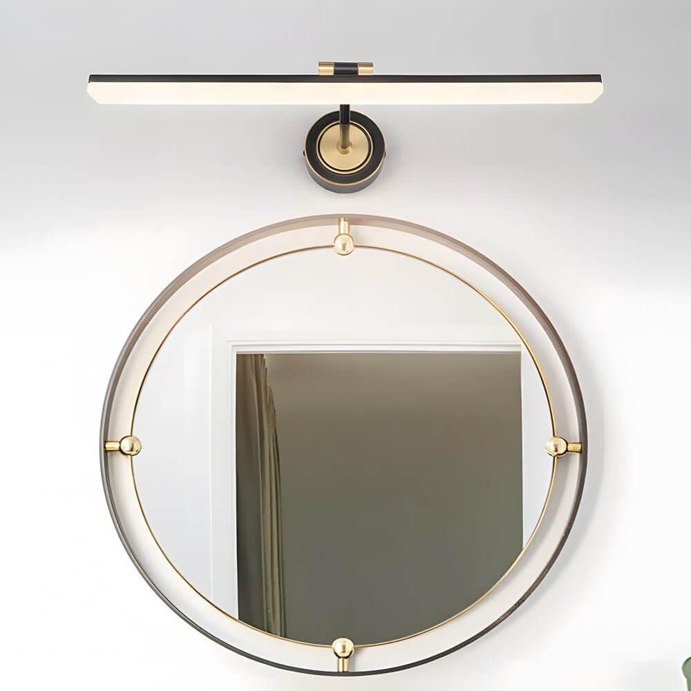 Adjustable LED Bathroom Vanity Mirror Light Rotatable Flat Bar Gold Black Finish Modern Wall Sconce Perfect Lighting for Makeup and Grooming Energy-Efficient Decorative Lighting Fixture Bathroom Decor Stylish Home Lighting Interior Design