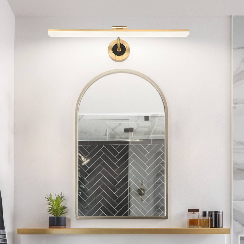 Adjustable LED Bathroom Vanity Mirror Light Rotatable Flat Bar Gold Black Finish Modern Wall Sconce Perfect Lighting for Makeup and Grooming Energy-Efficient Decorative Lighting Fixture Bathroom Decor Stylish Home Lighting Interior Design