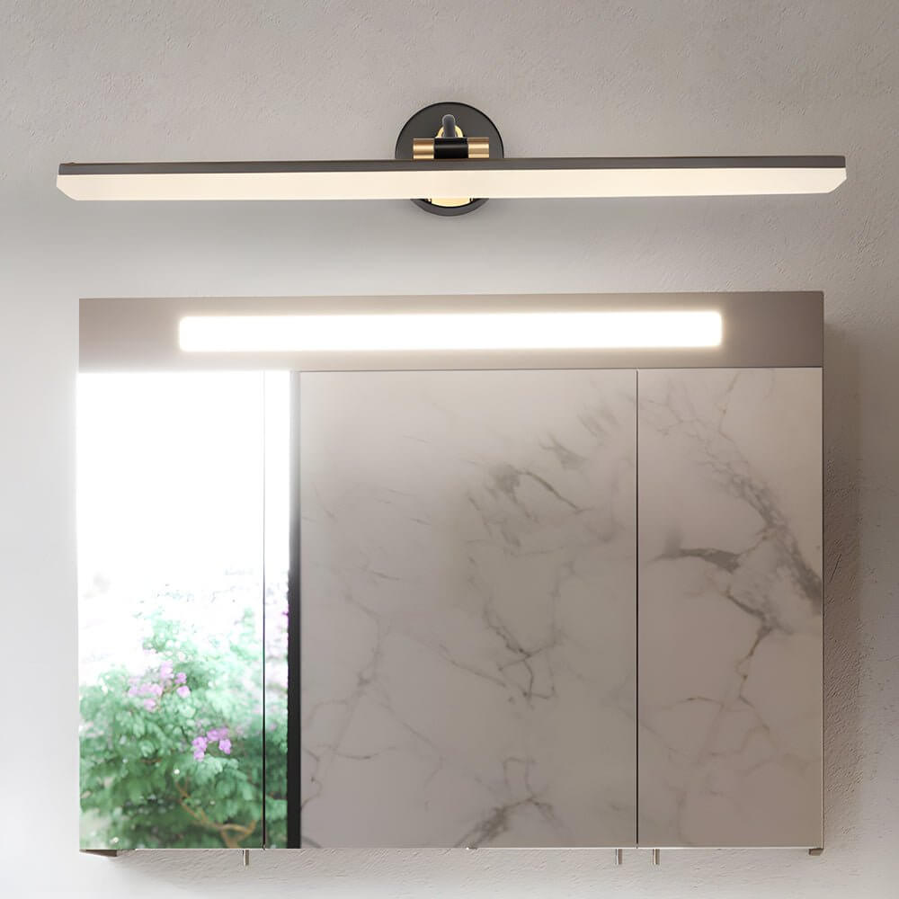 Adjustable LED Bathroom Vanity Mirror Light Rotatable Flat Bar Gold Black Finish Modern Wall Sconce Perfect Lighting for Makeup and Grooming Energy-Efficient Decorative Lighting Fixture Bathroom Decor Stylish Home Lighting Interior Design