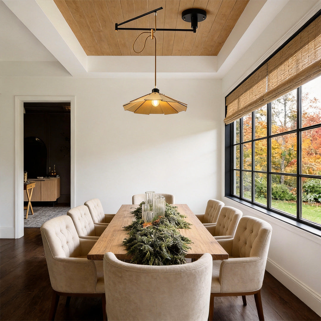 Adjustable Dimmable Swing Arm Pendant Light Fixture