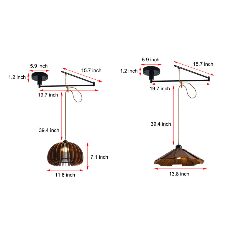 Adjustable Dimmable Swing Arm Pendant Light Fixture