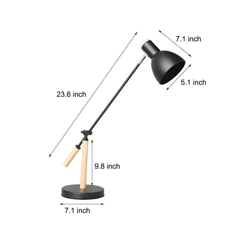 Adjustable Rotatable Wood Metal Reading Desk Lamp for Modern Spaces