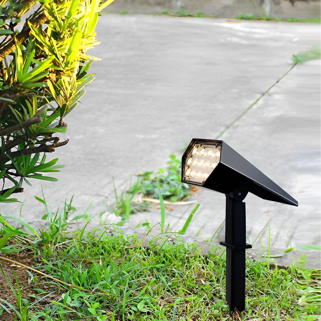 Adjustable Angle Solar Spotlight - Flood Spike Light for Outdoor Illumination