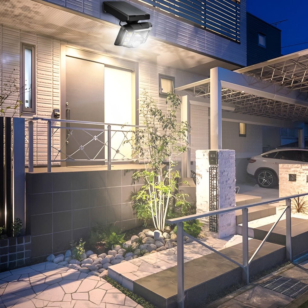 Adjustable Solar LED Wall Spotlight with Motion Sensor - Outdoor Lighting