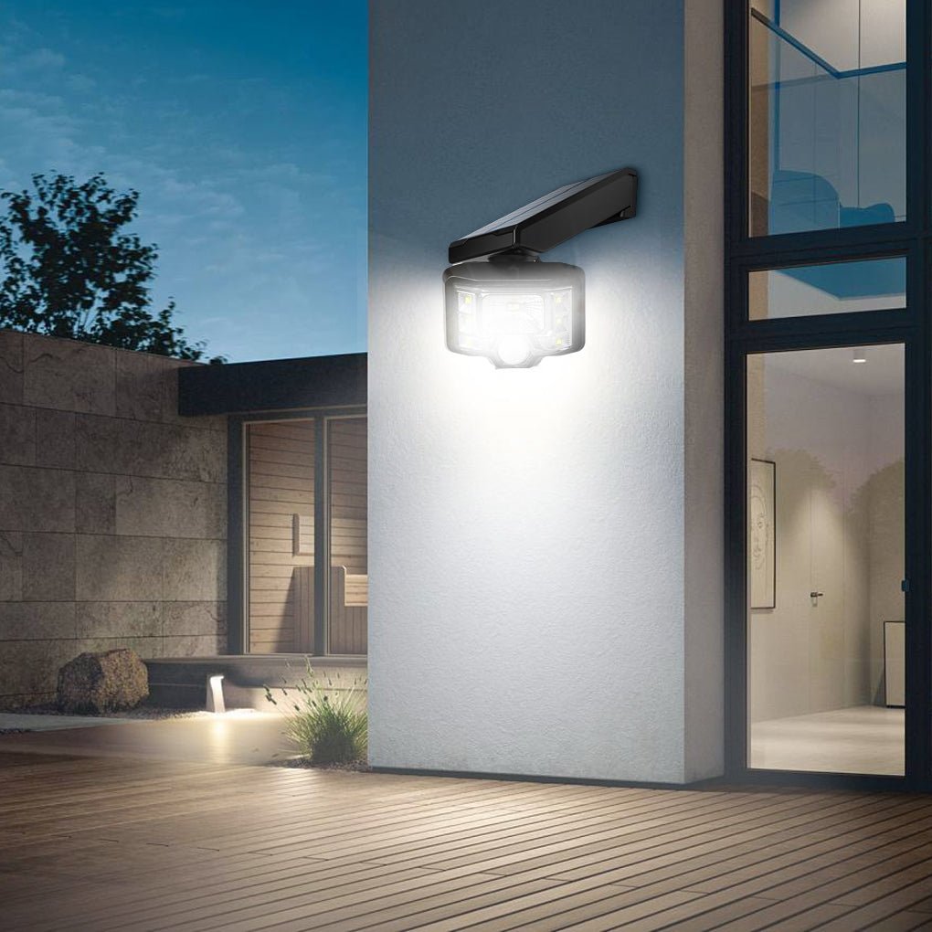 Adjustable Solar LED Wall Spotlight with Motion Sensor - Outdoor Lighting