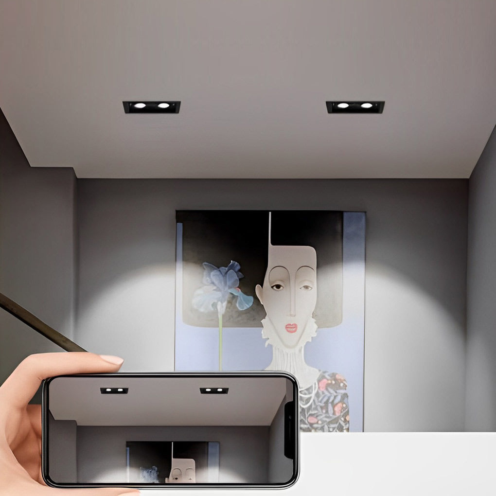 Ceiling Twin Light Adjustable Recessed Spotlight – Modern Rectangular Design