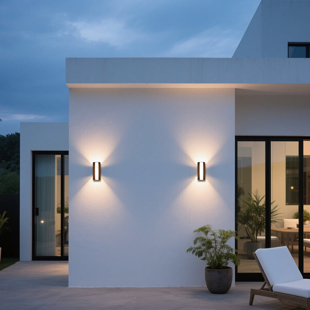 Black Outdoor Wall Sconce Modern Waterproof Strip Light