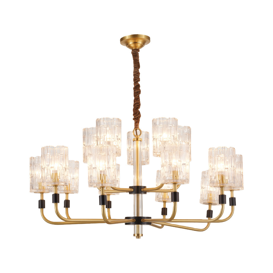 Luxury Copper Glass Chandelier - Modern Minimalist Ceiling Light