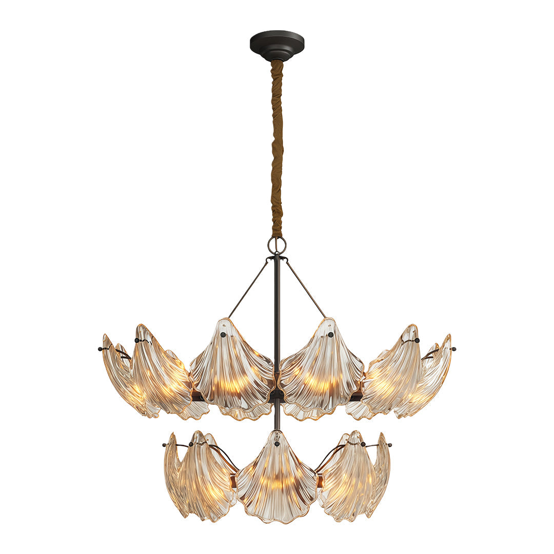 Modern Luxury Copper Glass Chandelier - Elegant Ceiling Light Fixture