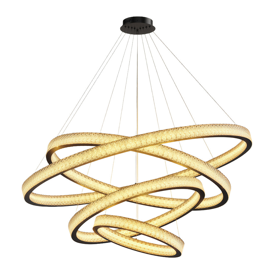 Circular Modern Copper Chandelier – Luxury Ceiling Light Fixture