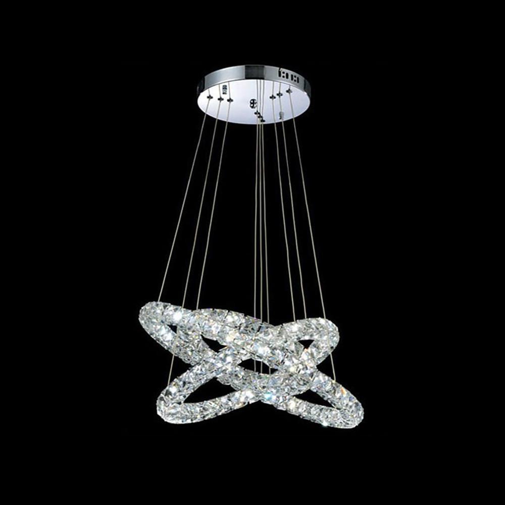 Luxury Crystal LED Chandelier 3-Tier Geometric Pendant Light