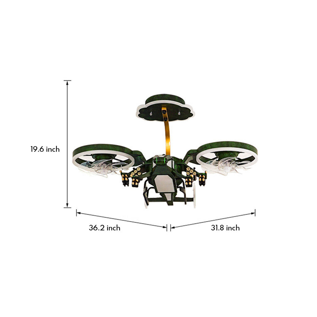 Airplane Ceiling Fan with Light - Kids LED Ceiling Fan Fixture