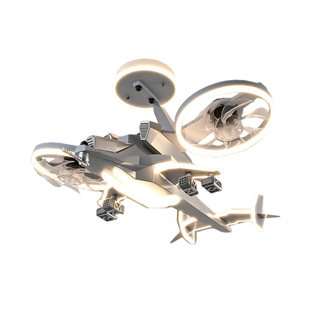 Fighter Jet Ceiling Fan Light – Kids Full Spectrum Aviation Design