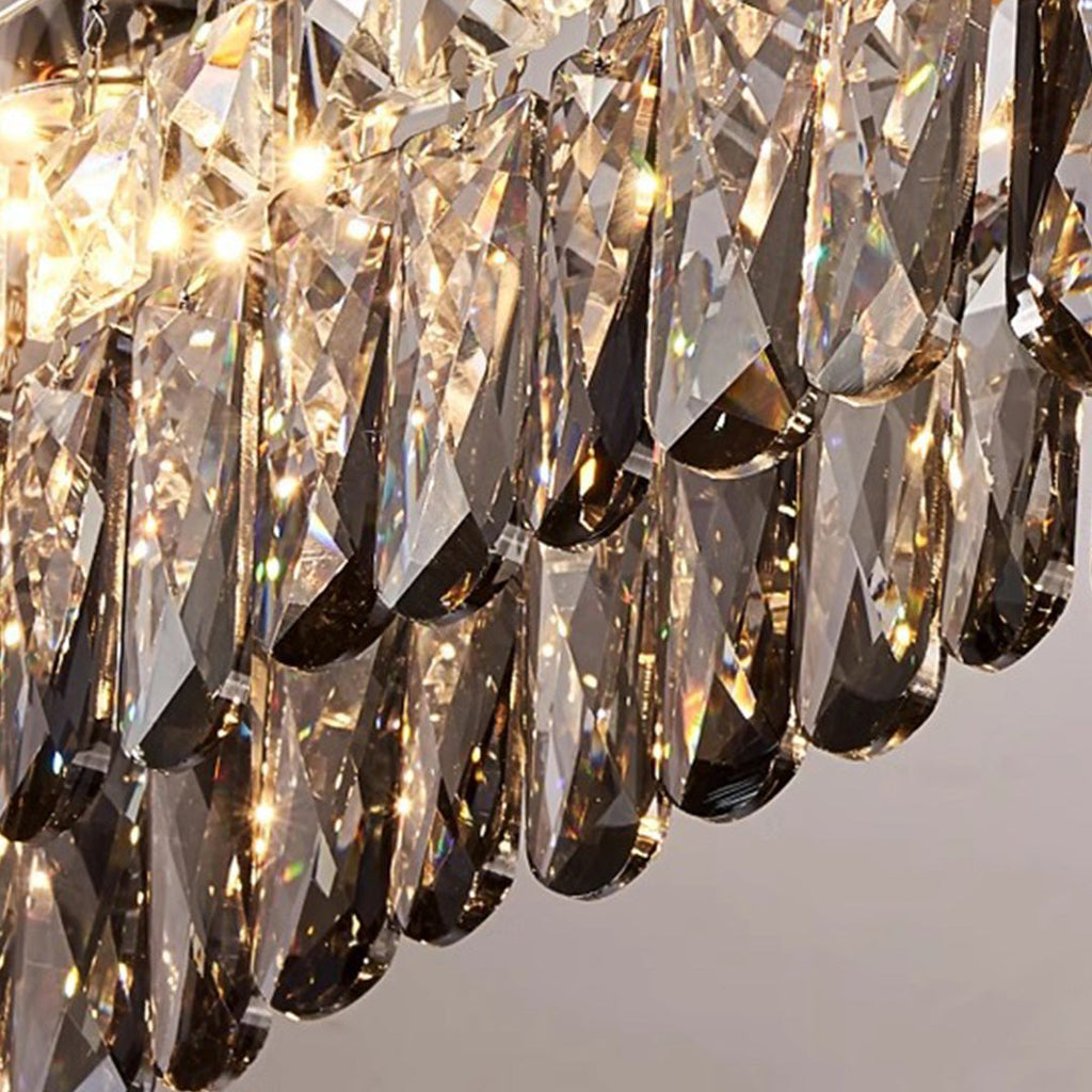Luxury French Crystal Ceiling Light - Round LED Fixture for Elegant Home Décor