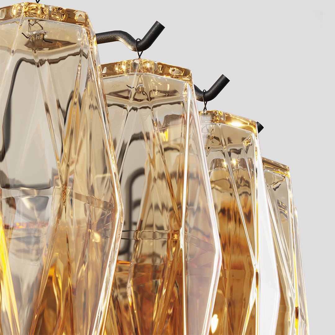 Luxury Glass Pendant Chandelier | Multi-Head Ceiling Lights