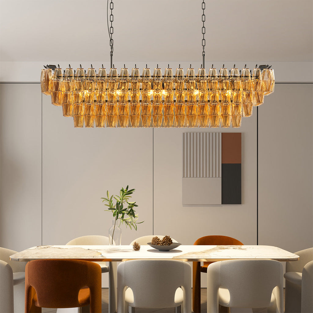 Luxury Glass Pendant Chandelier | Multi-Head Ceiling Lights