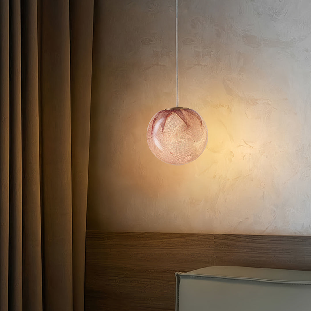 Glass Globe Pendant Light Modern Minimalist Design Single Head Fixture